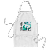 Peace Love Hope Christmas Holiday Ovarian Cancer Apron