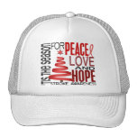 Peace Love Hope Christmas Holiday Stroke Mesh Hat