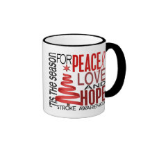 Peace Love Hope Christmas Holiday Stroke Mug