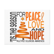 Peace Love Hope Christmas Multiple Sclerosis postcards by awarenessgifts Peace Love Hope Christmas Multiple Sclerosis postcards