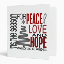 Peace Love Hope Christmas Parkinson's Disease Binder