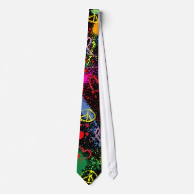 Peace Love Hope Paint Splatter Necktie by AV_Designs. Peace Love Hope Paint Splatter. Background tie color is changeable!