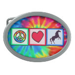 Peace, Love, Horses Belt Buckle