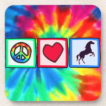 Peace, Love, Horses Beverage Coaster