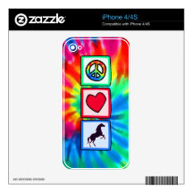 Peace, Love, Horses Decals For iPhone 4S