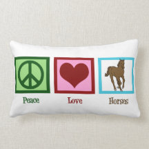Peace Love Horses Throw Pillow