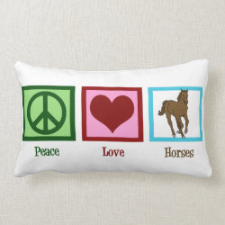 Peace Love Horses Throw Pillow