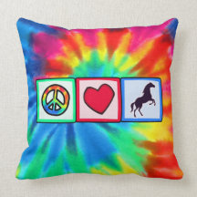 Peace, Love, Horses Throw Pillows