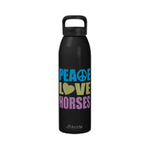 Peace Love Horses Water Bottles
