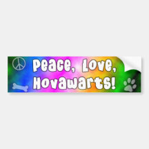 Peace Love Hovawarts Bumper Sticker