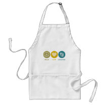 Peace Love Humanities aprons