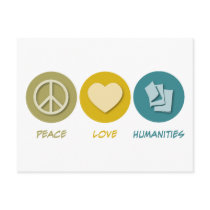 Peace Love Humanities postcards