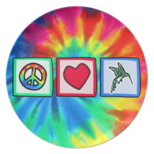 Peace, Love, Hummingbirds Dinner Plates