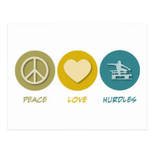 Peace Love Hurdles Postcard