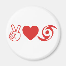 Peace Love Hurricane Fridge Magnet