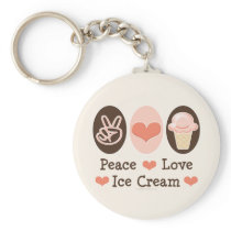 Peace Love Ice Cream Key Chain