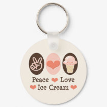 Peace Love Ice Cream Key Chain keychains by FunnyTeesGifts Peace Love Ice Cream Key Chain keychains