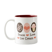 Peace Love Ice Cream Mug