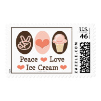 Peace Love Ice Cream Postage Stamps