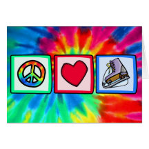 Peace, Love, Ice Skate Greeting Card