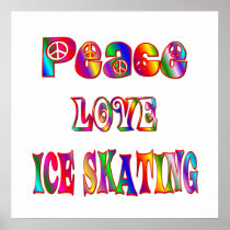 Peace Love Ice Skating Poster