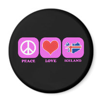 Peace Love Iceland Magnet