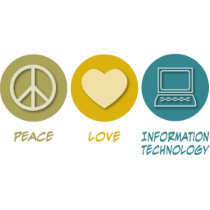 Peace Love Information Technology photo sculptures