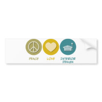 Peace Love Interior Design bumper stickers