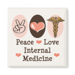 Peace Love Internal Medicine Magnet