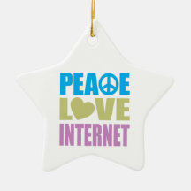 Peace Love Internet Christmas Ornaments