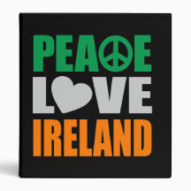 Peace Love Ireland 3 Ring Binders