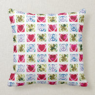 Peace Love & Irish Luck American MoJo Pillow throwpillow