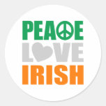 Peace Love Irish Round Sticker