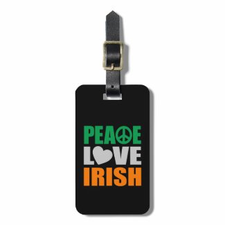 Peace Love Irish Tag For Bags