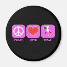 Peace Love Italy Refrigerator Magnet