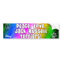 Peace Love Jack Russell Terriers Bumper Sticker bumper stickers