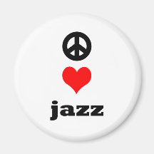 peace Love Jazz Fridge Magnet