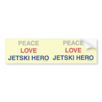 Peace Love Jetski Hero Bumper  Sticker Bumper Stickers