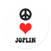 PEACE LOVE JOPLIN ROUND STICKERS