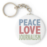 Peace Love Journalism keychains