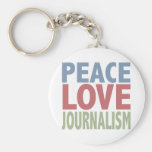 Peace Love Journalism Keychain