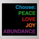 Peace Love Joy Abundance Poster