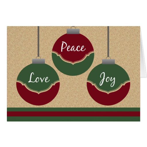 Peace, Love, Joy Christmas Card | Zazzle