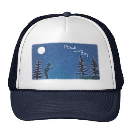 Peace, Love, Joy / Fly Fisherman in Snow Trucker Hat