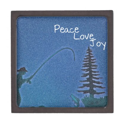 Peace, Love, Joy / Fly Fisherman in Snow Premium Jewelry Boxes