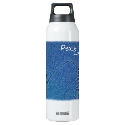 Peace, Love, Joy / Fly Fisherman in Snow 16 Oz Insulated SIGG Thermos Water Bottle