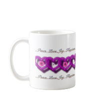 Peace love joy Happiness Mug by qwikdesigns Peace love joy Happiness Mug