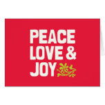 Peace Love & Joy Holiday Card cards
