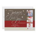 Peace Love Joy Holiday Card (red) invitation