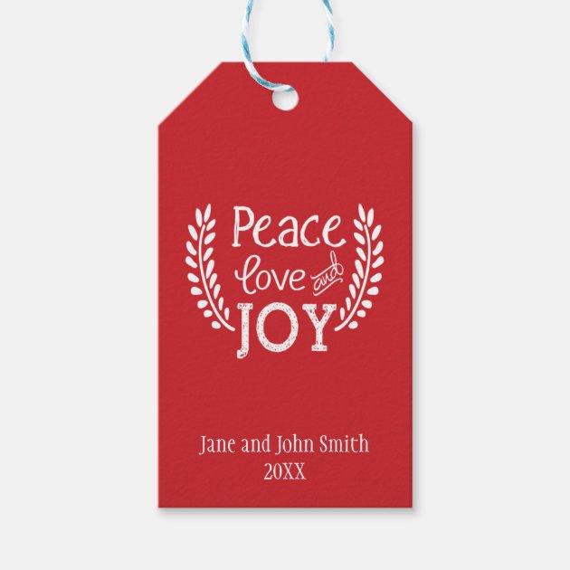 Peace Love Joy | Holiday Gift Tag Pack Of Gift Tags